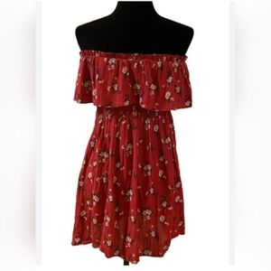 American Eagle Strapless Mid Thigh Length Flower Dress